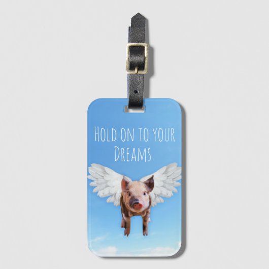 Geloof in dromen Funny Pigs kan vliegen Bagagelabel (Voorkant (verticaal))