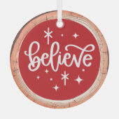 Geloof in een Holiday Keepsake Tree Glas Ornament (Voorkant)