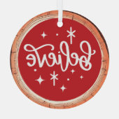 Geloof in een Holiday Keepsake Tree Glas Ornament (Achterkant)