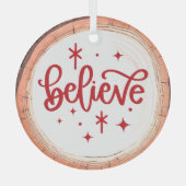 Geloof in een Holiday Keepsake Tree Glas Ornament (Voorkant)