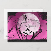 geloof in Fairies moonlight briefkaart (Voorkant / Achterkant)