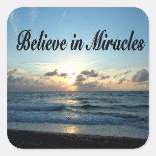 GELOOF IN GOD'S MIRACLES VIERKANTE STICKER