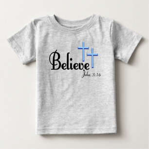 Geloof in het blauwe T-shirt van Crosses Toddler