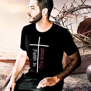 Geloof in het bloed Witte Kruis Christelijk T-shirt