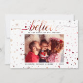 GELOOF in het Magic Holiday Matching Text Effect Feestdagenkaart (Voorkant)