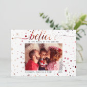 GELOOF in het Magic Holiday Matching Text Effect Feestdagenkaart (Staand voorkant)