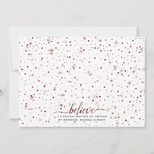 GELOOF in het Magic Holiday Matching Text Effect Feestdagenkaart (Achterkant)