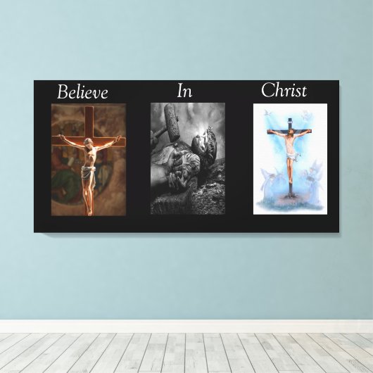 Geloof in het met Christus omhulde Canvas 3 (Insitu (Houten vloer))