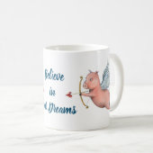 Geloof in je dromen die Sjabloon van varkensstaart Koffiemok (Voorkant rechts)