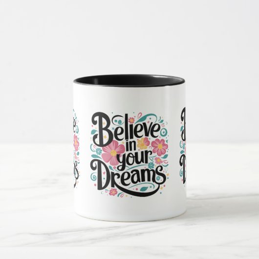 Geloof in je dromen Floral Whimsical Art Mok (Midden)