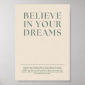 Geloof in je dromen op maat Poster (Voorkant)