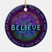 Geloof in je eigen positieve boodschap keramisch ornament (Achterkant)