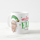 Geloof in je Elf Fun-fotokerstfeest Koffiemok (Voorkant links)