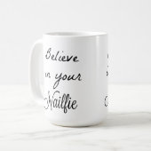 Geloof in je nailfies koffiemok (Voorkant links)
