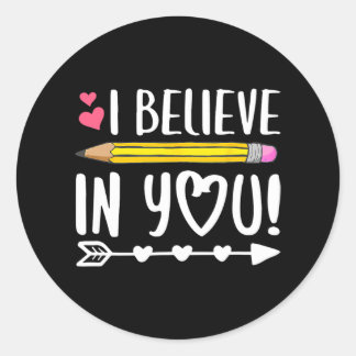 Geloof in je testdag voor leraren ronde sticker