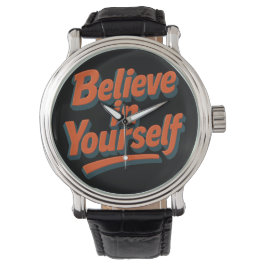 Geloof in jezelf - 3D Bold Typography Horloge