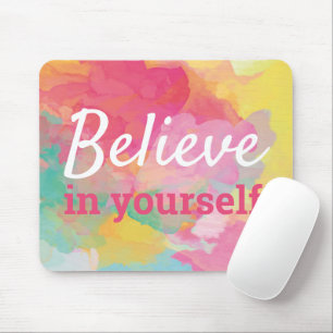 Geloof in jezelf Citaat Abstracte Aquarel Muismat