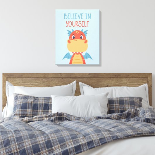 Geloof in jezelf Dragon Canvas Afdruk (Insitu (Slaapkamer))