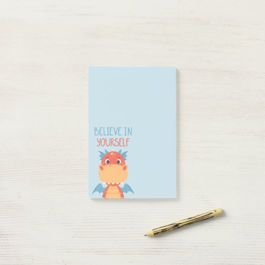 Geloof in jezelf Dragon Post-it® Notes (Op bureau)