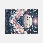 Geloof in jezelf en de wereld zal fleece deken (Voorkant (Horizontaal))