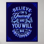 Geloof in jezelf en je zult onstuitbaar zijn poster (Voorkant)