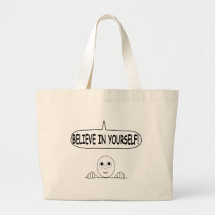 Geloof in jezelf grote tote bag