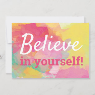 Geloof in jezelf Inspirerend citaat Aquarel Bedankkaart