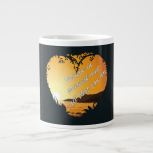 Geloof in jezelf – Inspirerend hart Extra Grote Beker