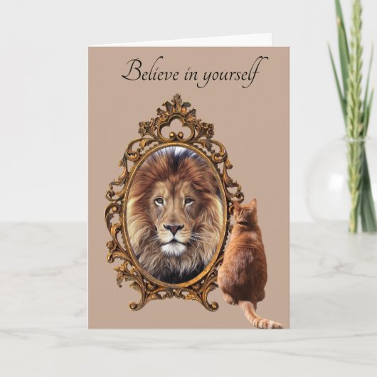Geloof in jezelf | Inspirerend lion Kaart (Voorkant)
