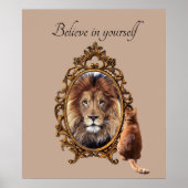 Geloof in jezelf | Inspirerend lion Poster (Voorkant)