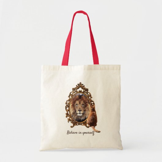 Geloof in jezelf | Inspirerend lion Tote Bag (Voorkant)