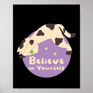 Geloof in jezelf Kawaii Cat Doing Yoga Poses Poster