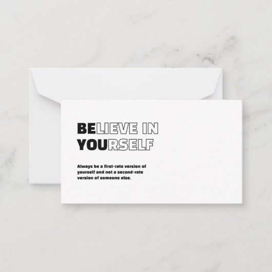 Geloof in jezelf Motivatie Notecard Notitiekaartje (Voorkant)