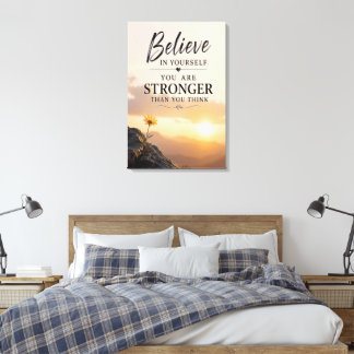 Geloof in jezelf - Natuurlijke Motivatie Spreuk Canvas Afdruk