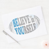 Geloof in jezelf ovale sticker (Envelop)