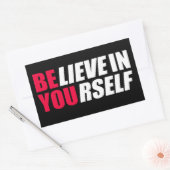 Geloof in jezelf rechthoekige sticker (Envelop)