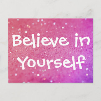 Geloof in jezelf Roze Sparkly Bokeh Briefkaart