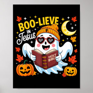 Geloof in Jezus spook christelijk halloween grappi Poster