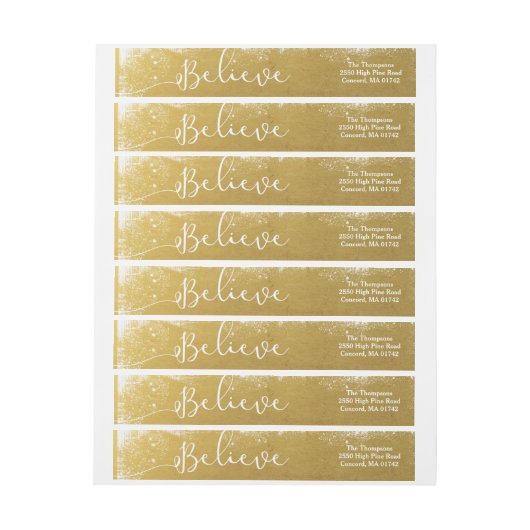 Geloof in kerstfeest Gold Snowy (Vel)