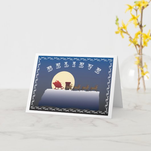 GELOOF IN KERSTMIS KAART (Gele Bloem)