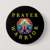 Geloof in kleuren, gebedsstrijder ronde button 7,6 cm (Voorkant)