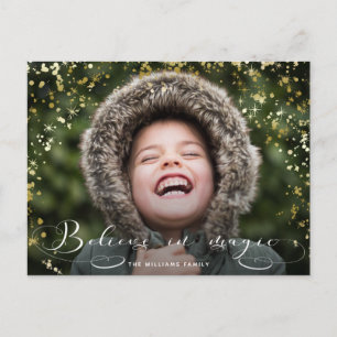 Geloof in Magic Calligraphy & Gold Sparkles Briefkaart