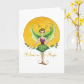 Geloof in Magic Fairy wenskaart Kaart (Gele Bloem)