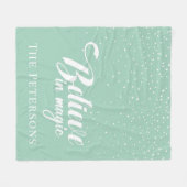 Geloof in Magic Mint Green Fleece Deken (Voorkant (Horizontaal))