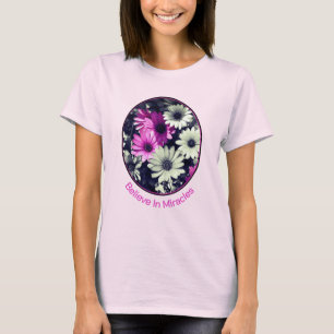 Geloof in Miracles Daisies Inspirerend T-shirt
