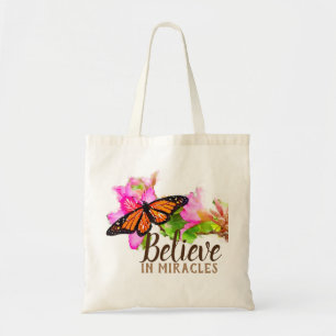 Geloof in Miracles Monarch Butterfly en Orchid Tote Bag