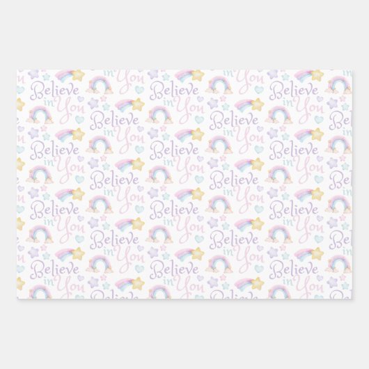 Geloof in u die papierbladen verpakt inpakpapier vel (Voorkant)