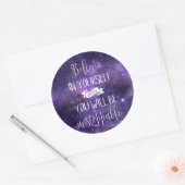 Geloof in uw eigen prijsopgave ronde sticker (Envelop)