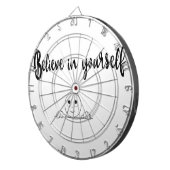 Geloof in uw eigen tekst en Afbeelding Dartbord (Voorkant Rechts)