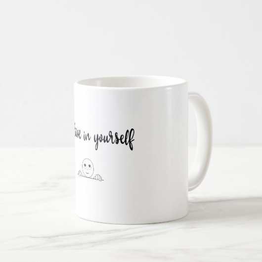 Geloof in uw eigen tekst en Afbeelding Koffiemok (Voorkant rechts)